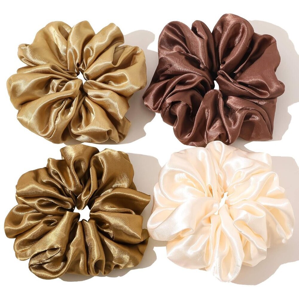 Scrunchies Hair Ties for Women - Big Silk Satin Scrunchie Exra Large Jumbo Gaint